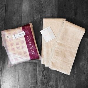 JINCHAN linen curtains, set of 4 panels, oatmeal color, 63”, NWOT